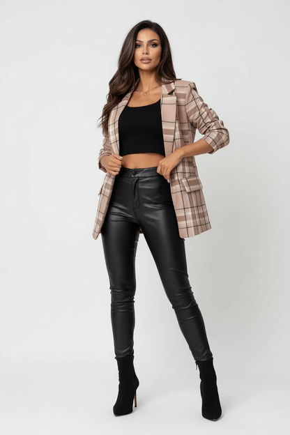 Geruite dames blazer met elegante pasvorm – Madison