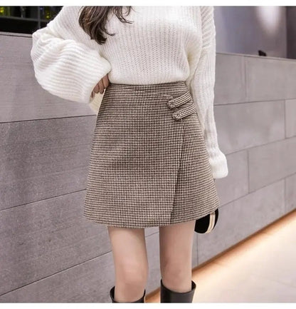 Geruite dames skort met overslag – Kensington