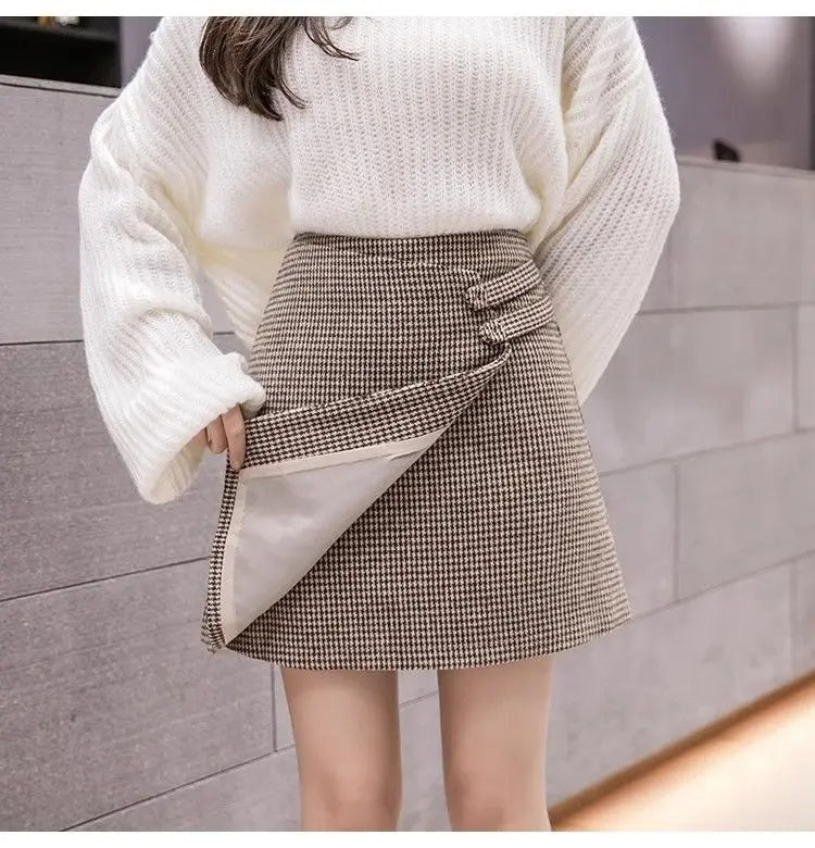 Geruite dames skort met overslag – Kensington