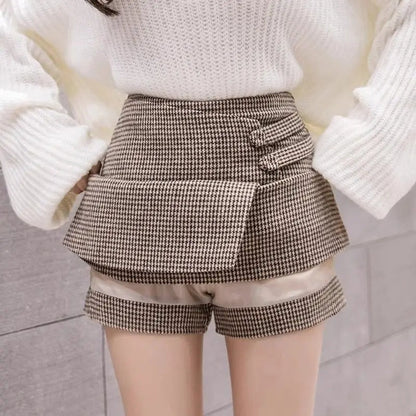 Geruite dames skort met overslag – Kensington