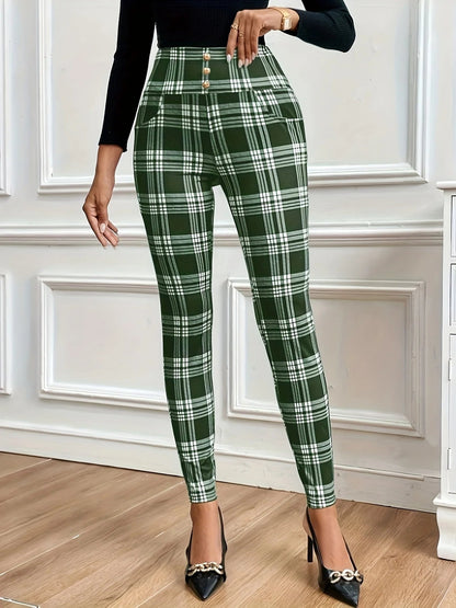 Geruite dameslegging met hoge taille – Sofia