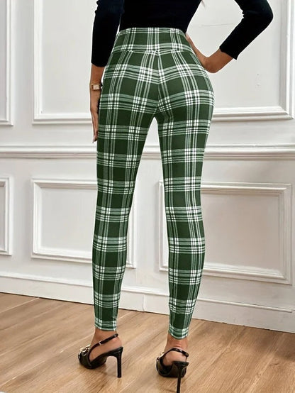 Geruite dameslegging met hoge taille – Sofia