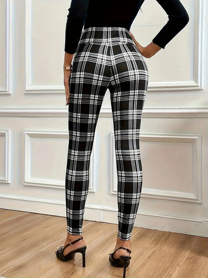 Geruite dameslegging met hoge taille – Sofia