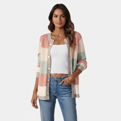 Gestreept dames vest met knopen – Daisy