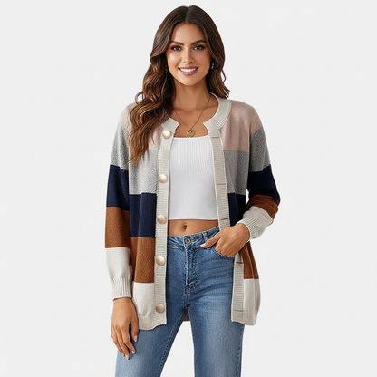 Gestreept dames vest met knopen – Daisy