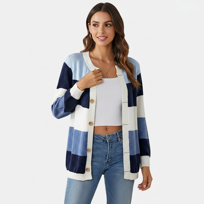 Gestreept dames vest met knopen – Daisy