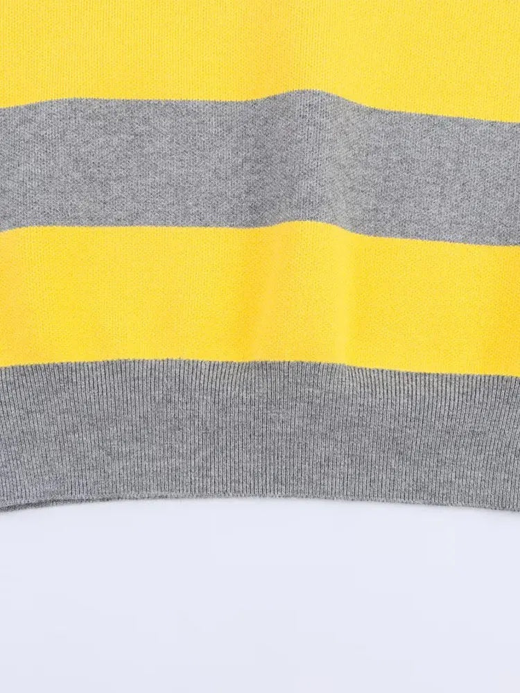 Gestreepte cropped knit polo – Séraphine