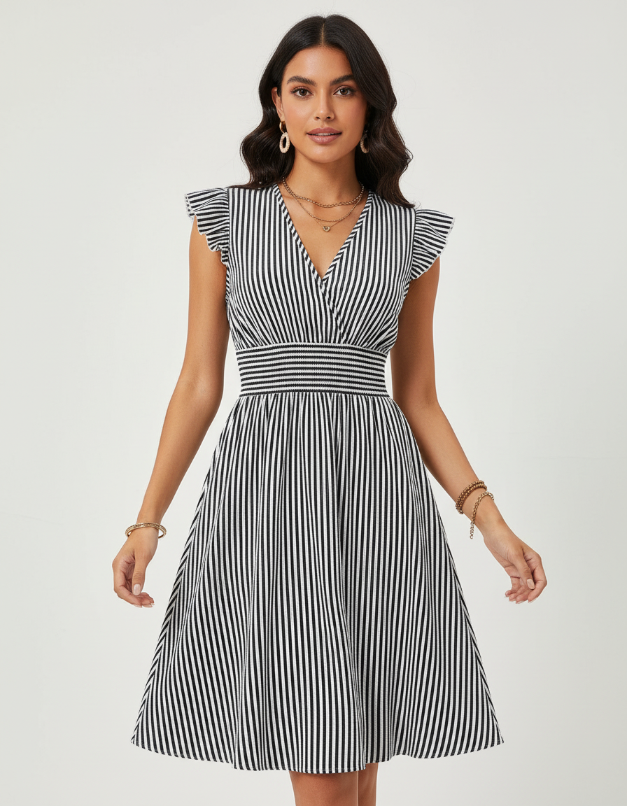 Gestreepte zomerjurk dames – Lunéa