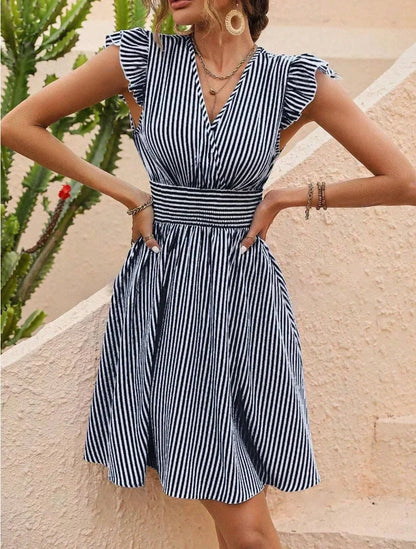 Gestreepte zomerjurk dames – Lunéa