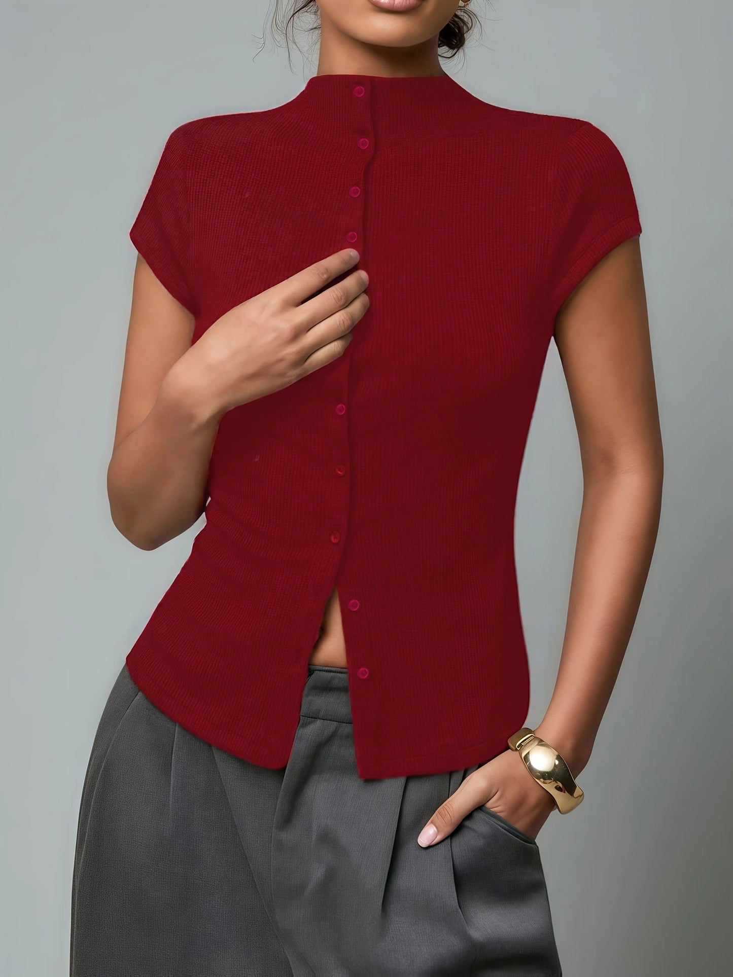 Getailleerde button-up top – Aria