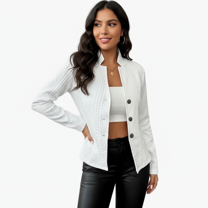 Getailleerde dames blazer met structuurpatroon – Aveline