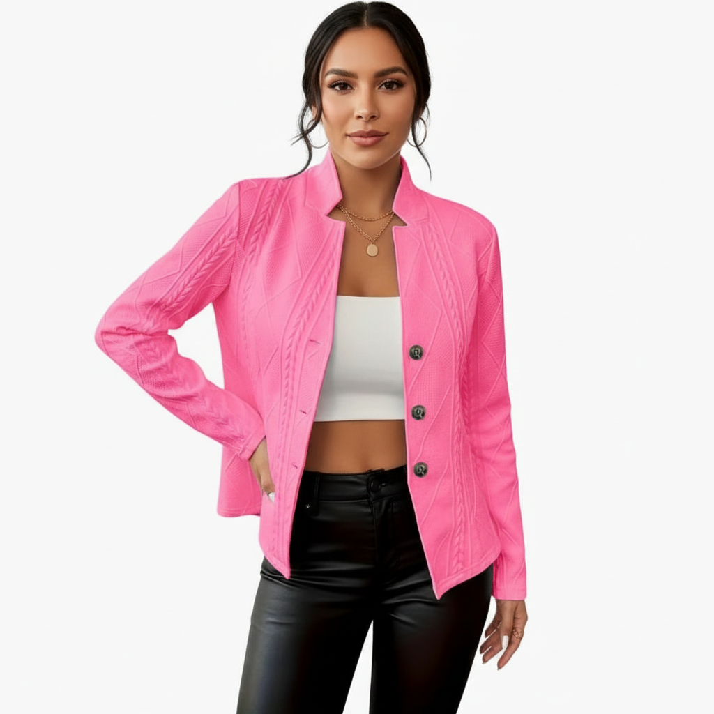 Getailleerde dames blazer met structuurpatroon – Aveline