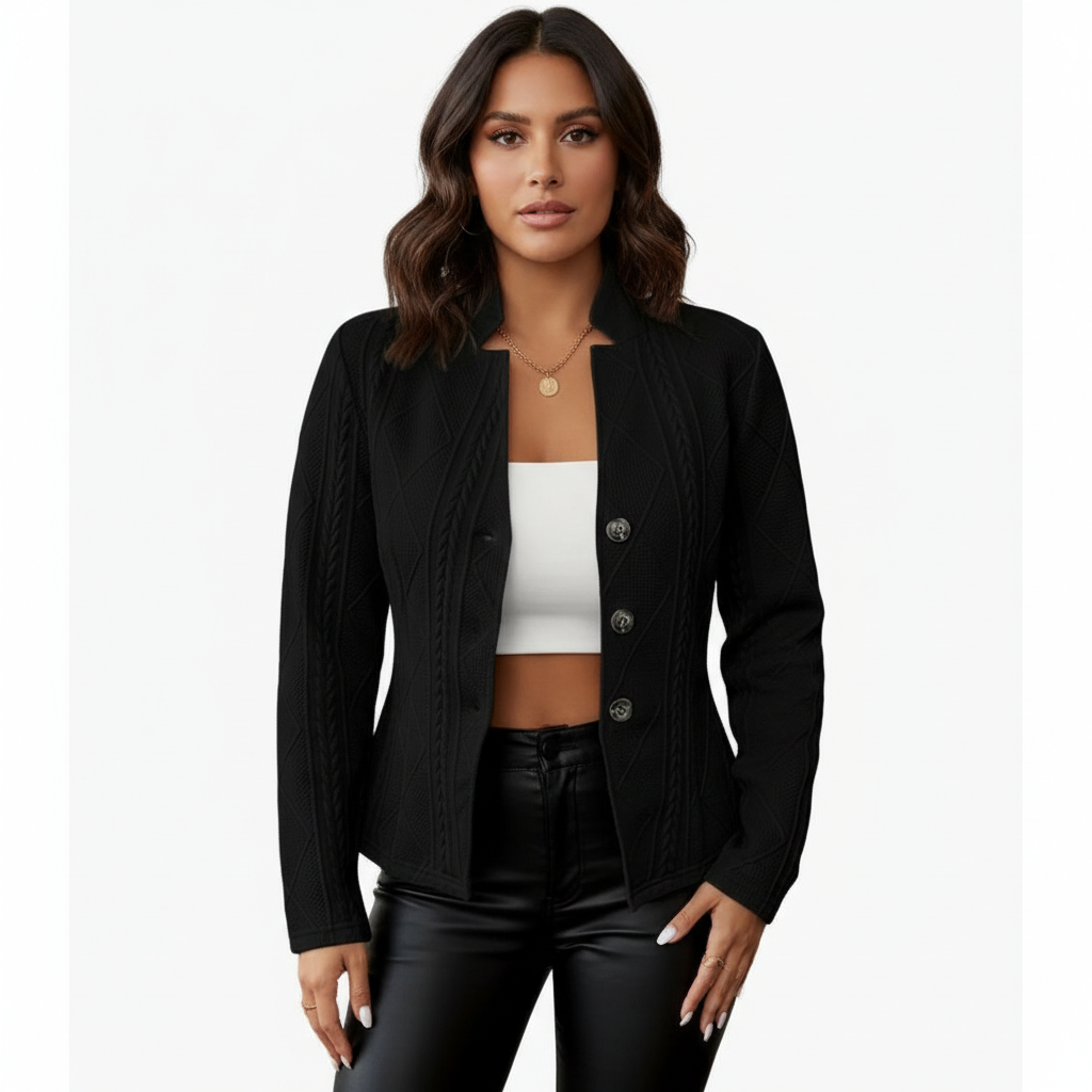 Getailleerde dames blazer met structuurpatroon – Aveline
