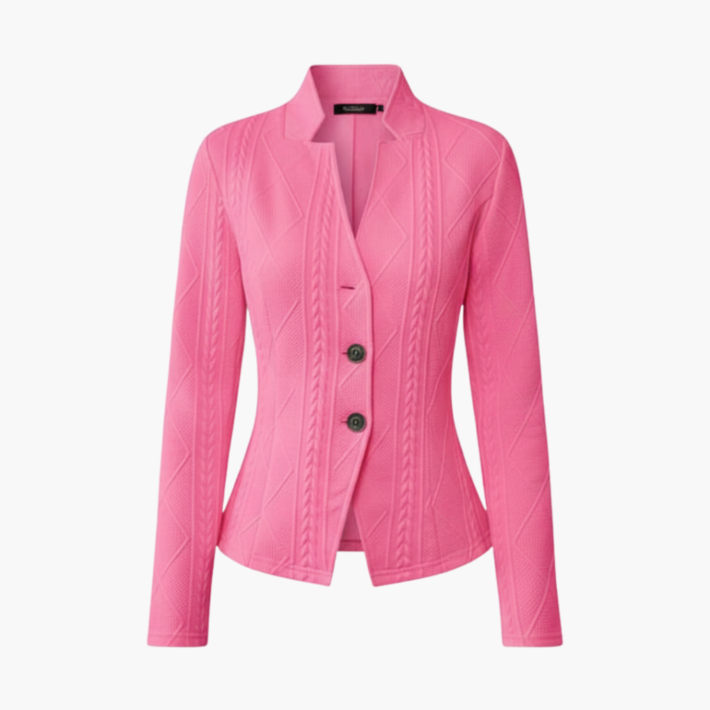 Getailleerde dames blazer met structuurpatroon – Aveline