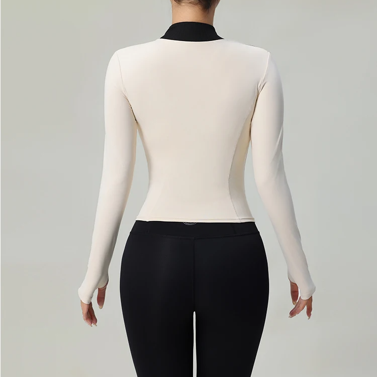 Getailleerde dames sport top met lange mouwen – Elev