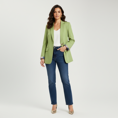 Getailleerde damesblazer met klassieke revers