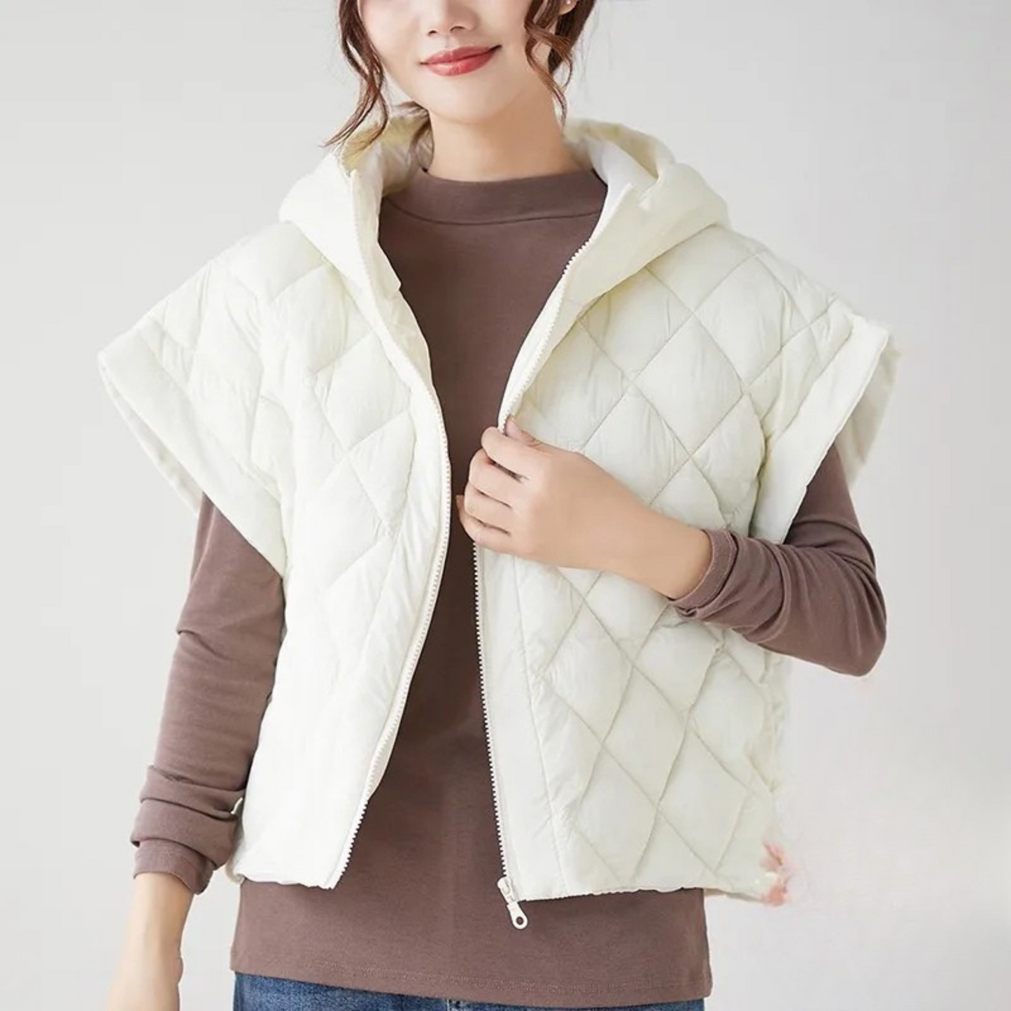 Gewatteerde dames bodywarmer met capmouw – Oslo