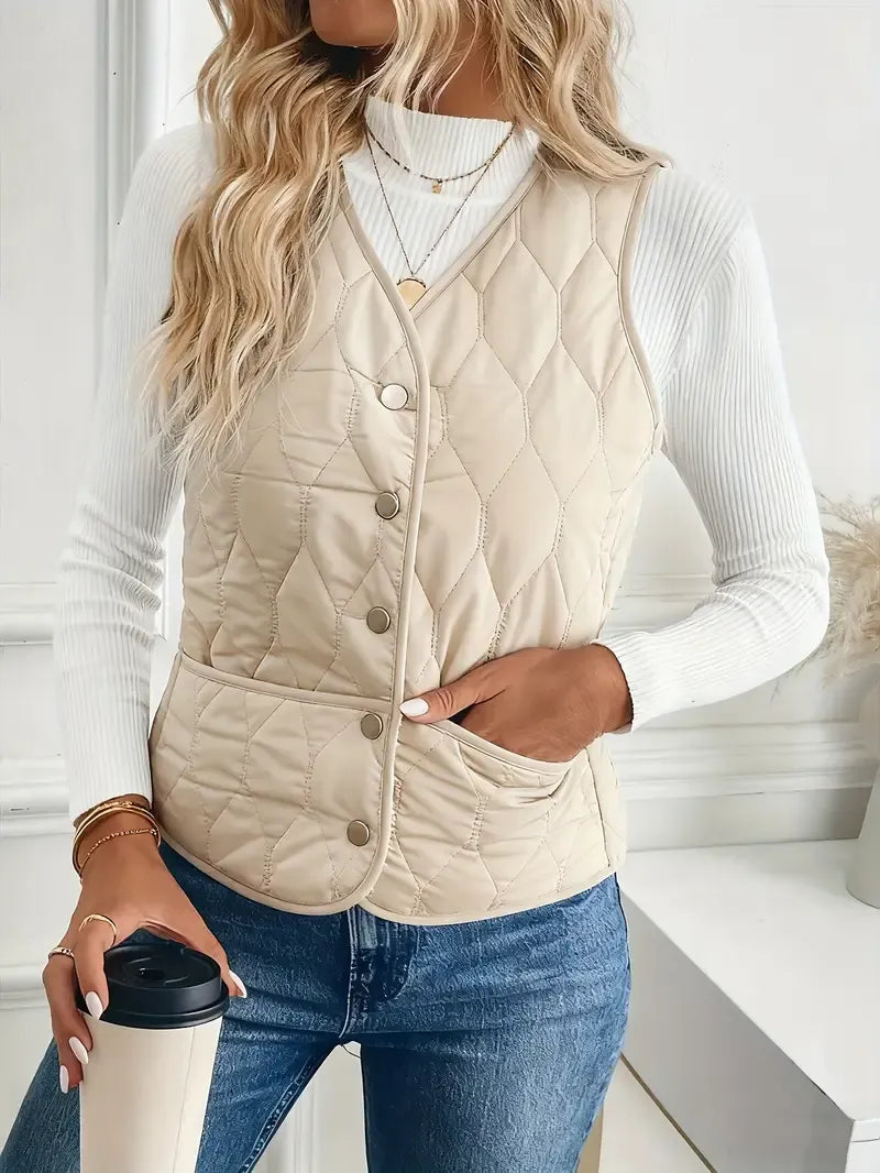 Gewatteerde dames bodywarmer met teddyvoering – Elara