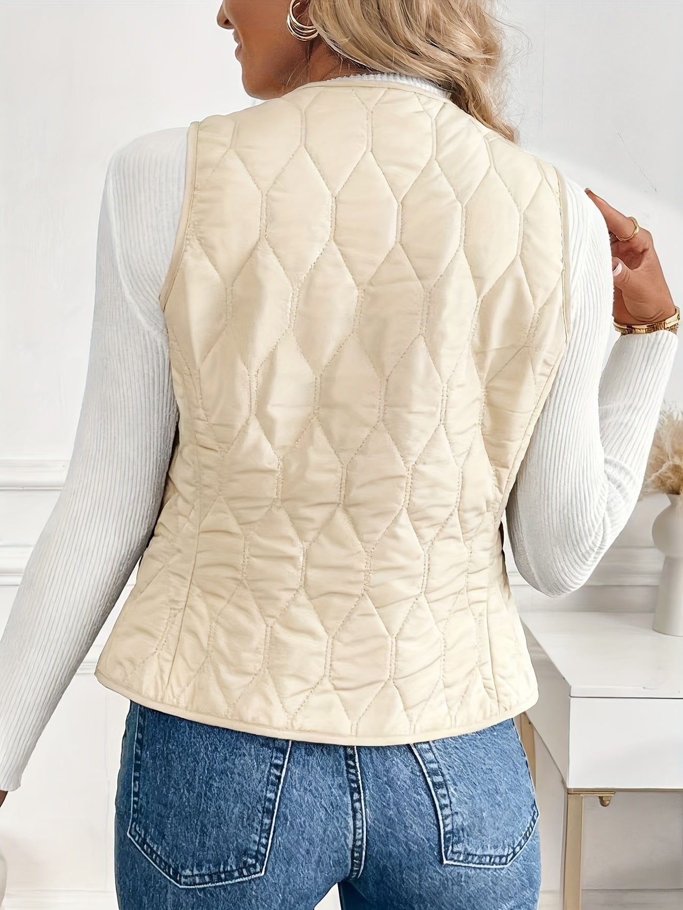 Gewatteerde dames bodywarmer met teddyvoering – Elara