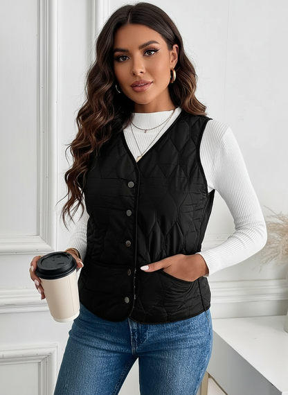 Gewatteerde dames bodywarmer met teddyvoering – Elara