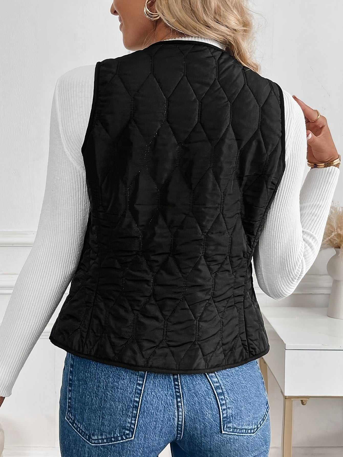 Gewatteerde dames bodywarmer met teddyvoering – Elara