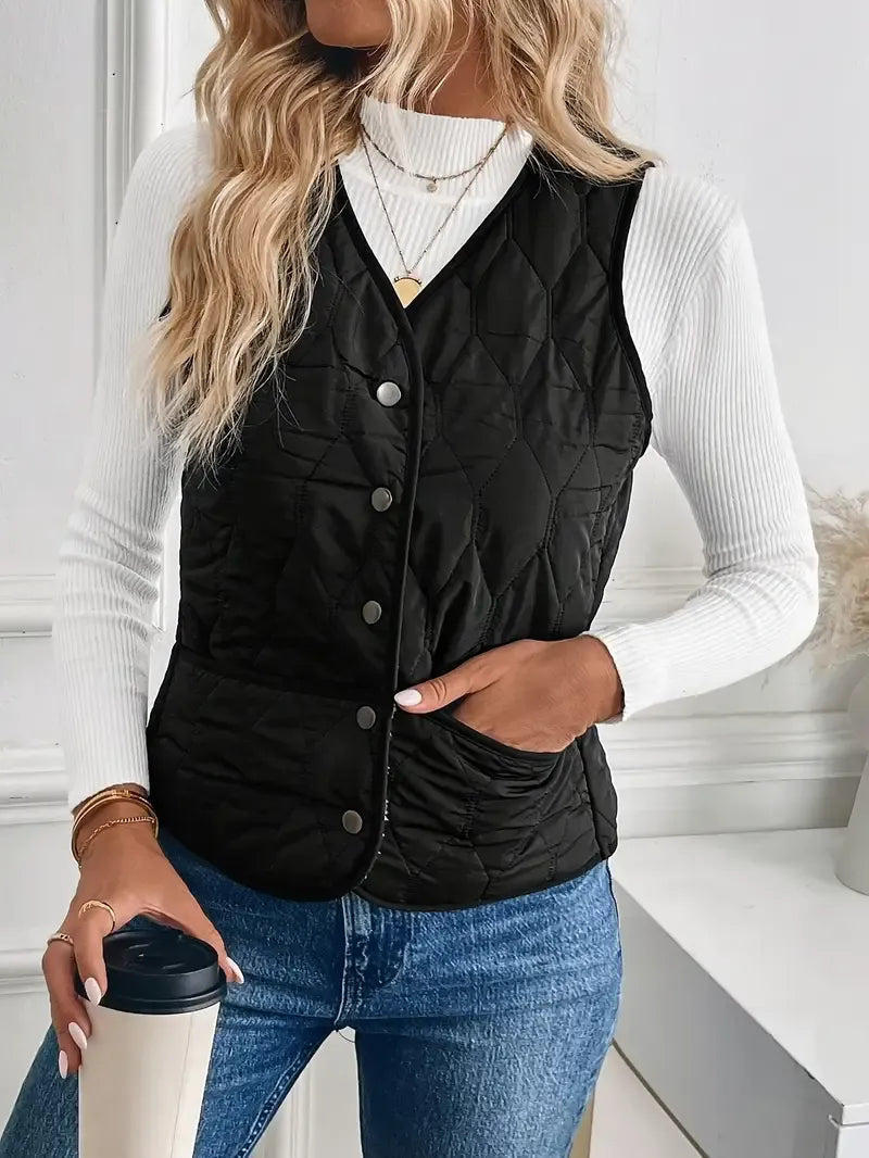 Gewatteerde dames bodywarmer met teddyvoering – Elara