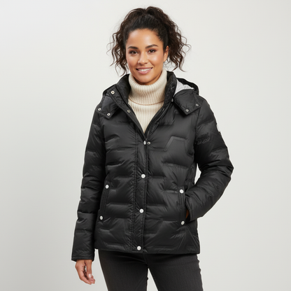 Gewatteerde dames puffer jas met capuchon – Heritage