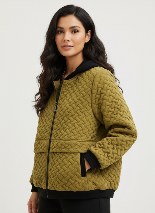 Gewatteerde hoodie met textuur – Mirelle
