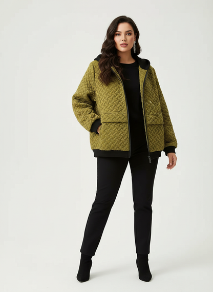 Gewatteerde hoodie met textuur – Mirelle