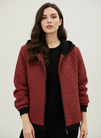 Gewatteerde hoodie met textuur – Mirelle