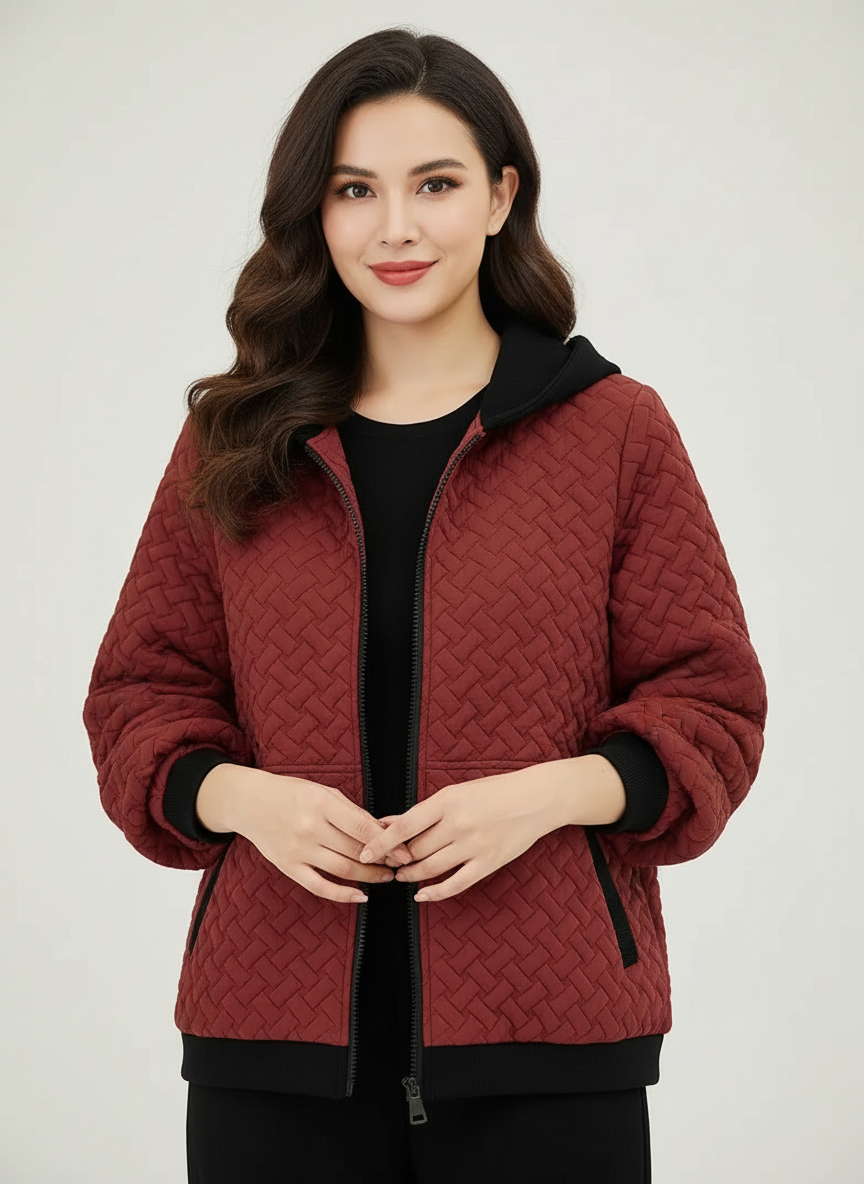 Gewatteerde hoodie met textuur – Mirelle