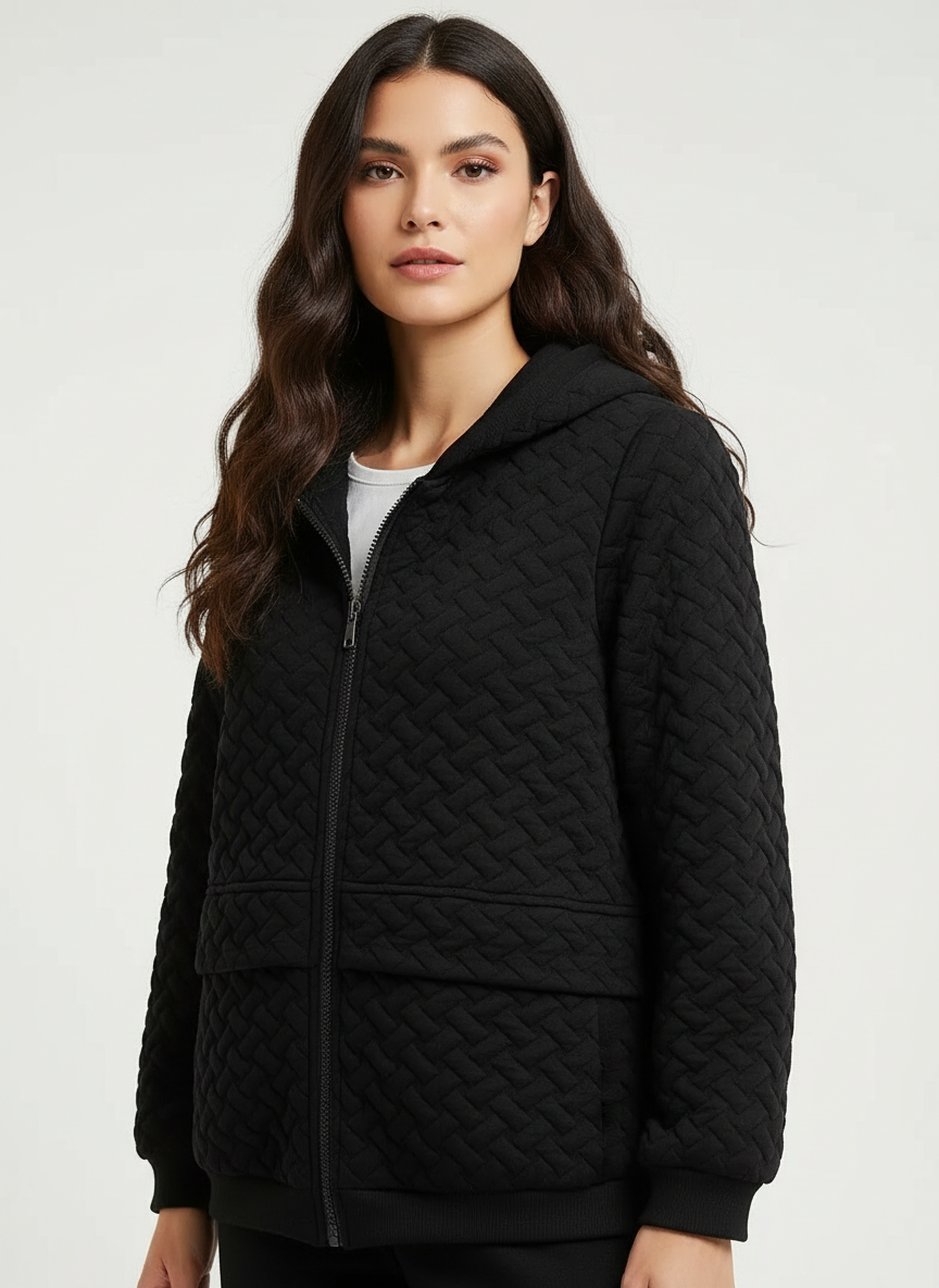 Gewatteerde hoodie met textuur – Mirelle