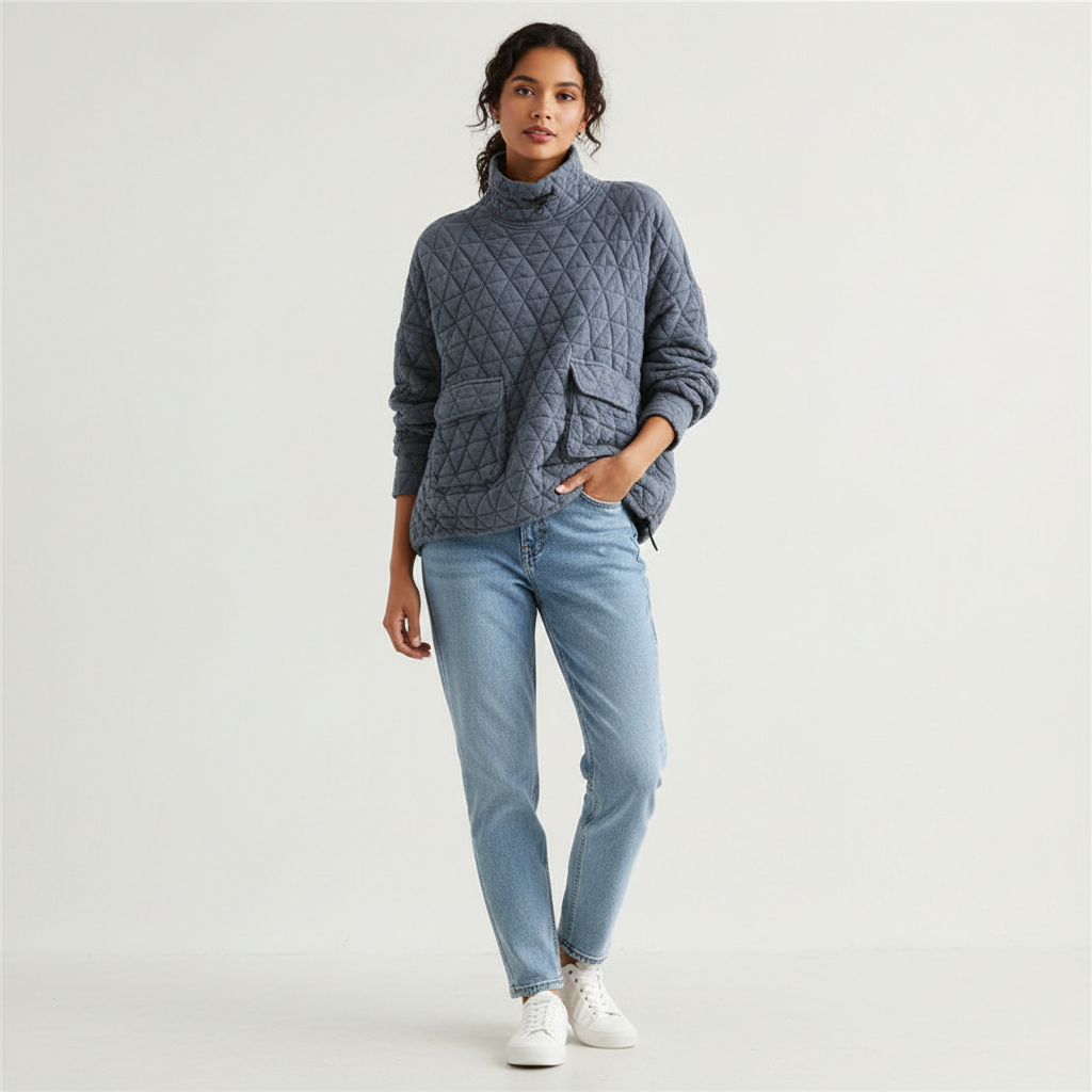 Gewatteerde oversized pullover dames – Camille