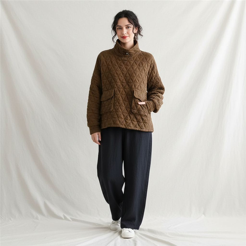 Gewatteerde oversized pullover dames – Camille