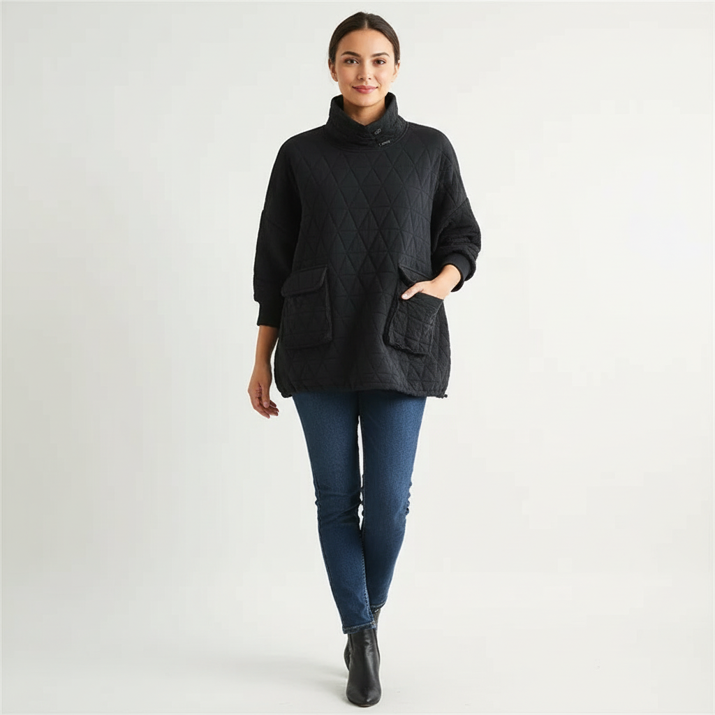 Gewatteerde oversized pullover dames – Camille