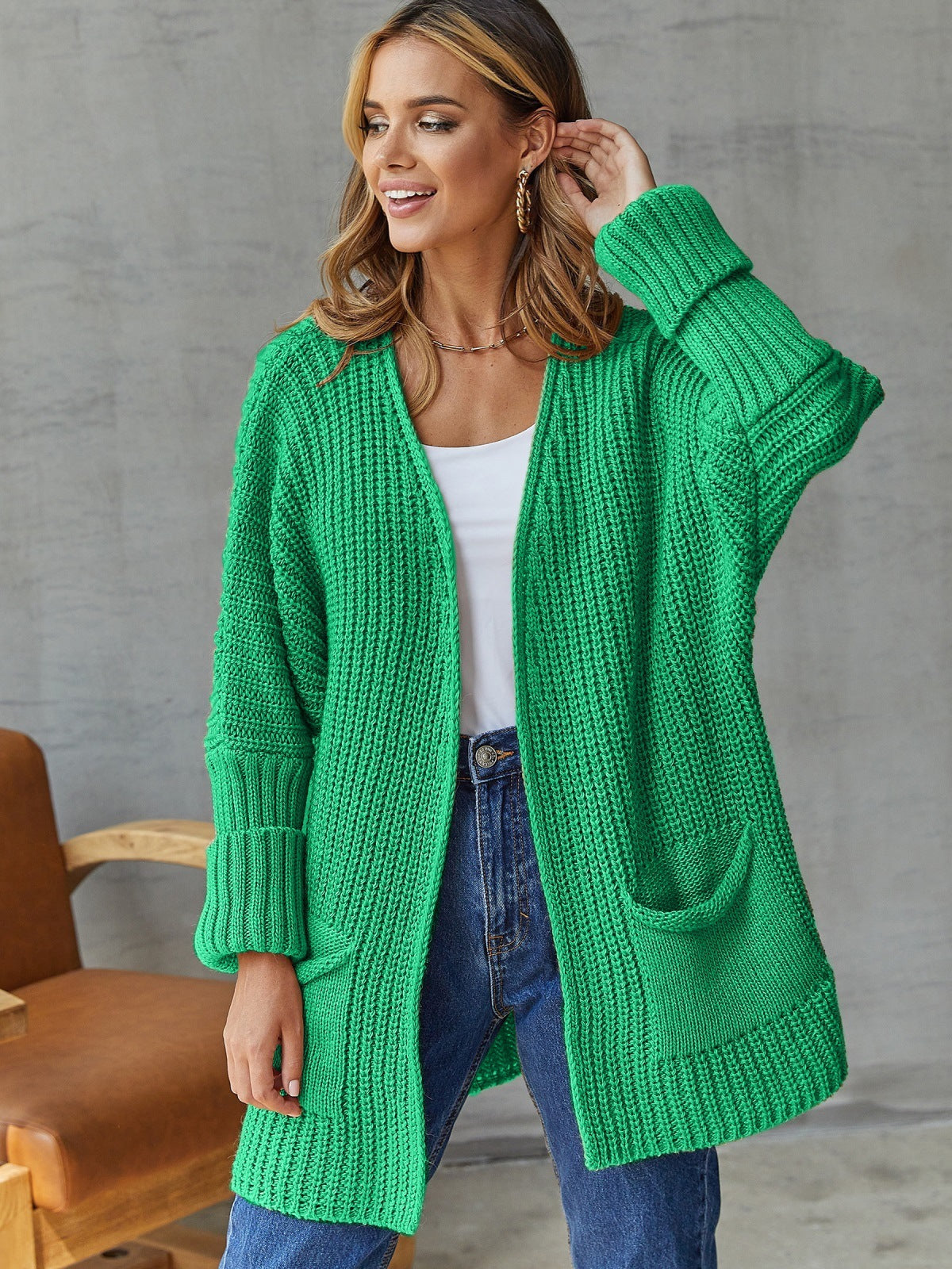 Gezellige Overmaatse Gebreide Cardigan voor Comfortabele Styling