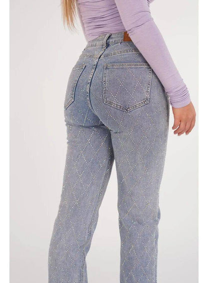 Glamoureuze Denim Jeans met Diamantdetails voor Vrouwen