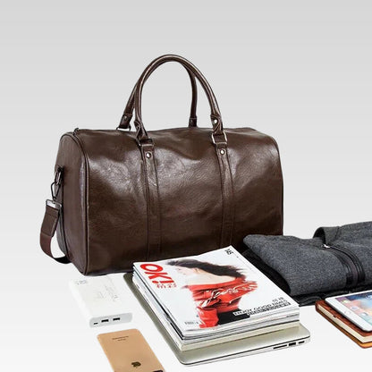 Grote reistas met leerlook – lichtgewicht PU weekendtas
