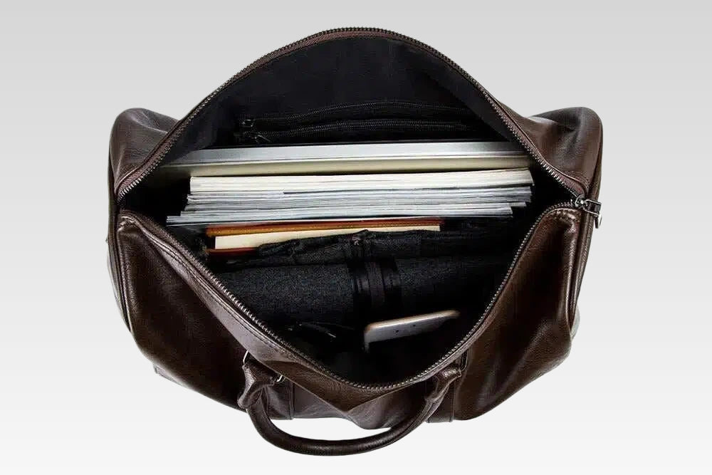 Grote reistas met leerlook – lichtgewicht PU weekendtas