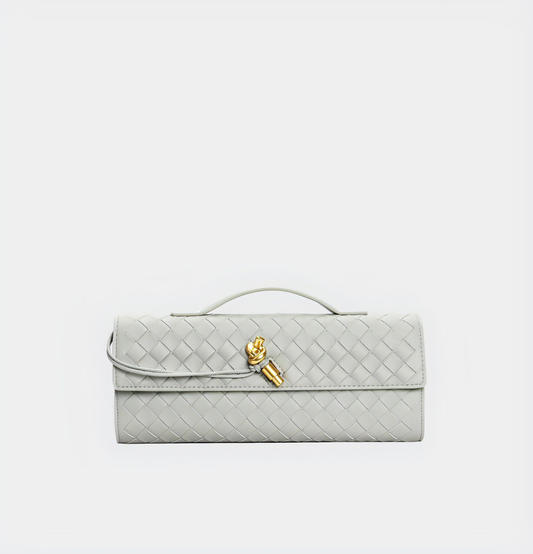 Handgeweven Leren Schoudertas voor Stijlvolle Crossbody Draagwijze