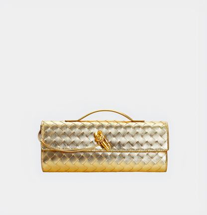 Handgeweven Leren Schoudertas voor Stijlvolle Crossbody Draagwijze