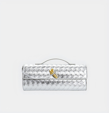 Handgeweven Leren Schoudertas voor Stijlvolle Crossbody Draagwijze