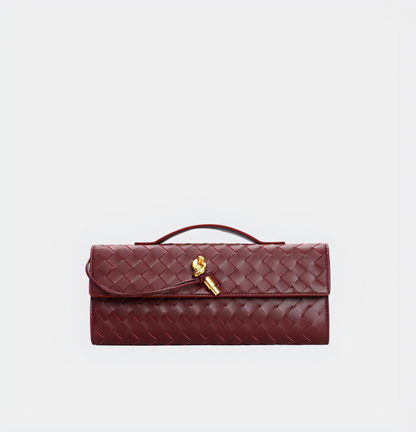 Handgeweven Leren Schoudertas voor Stijlvolle Crossbody Draagwijze