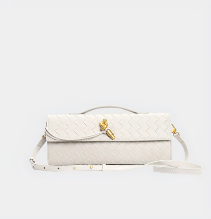 Handgeweven Leren Schoudertas voor Stijlvolle Crossbody Draagwijze