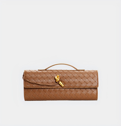 Handgeweven Leren Schoudertas voor Stijlvolle Crossbody Draagwijze