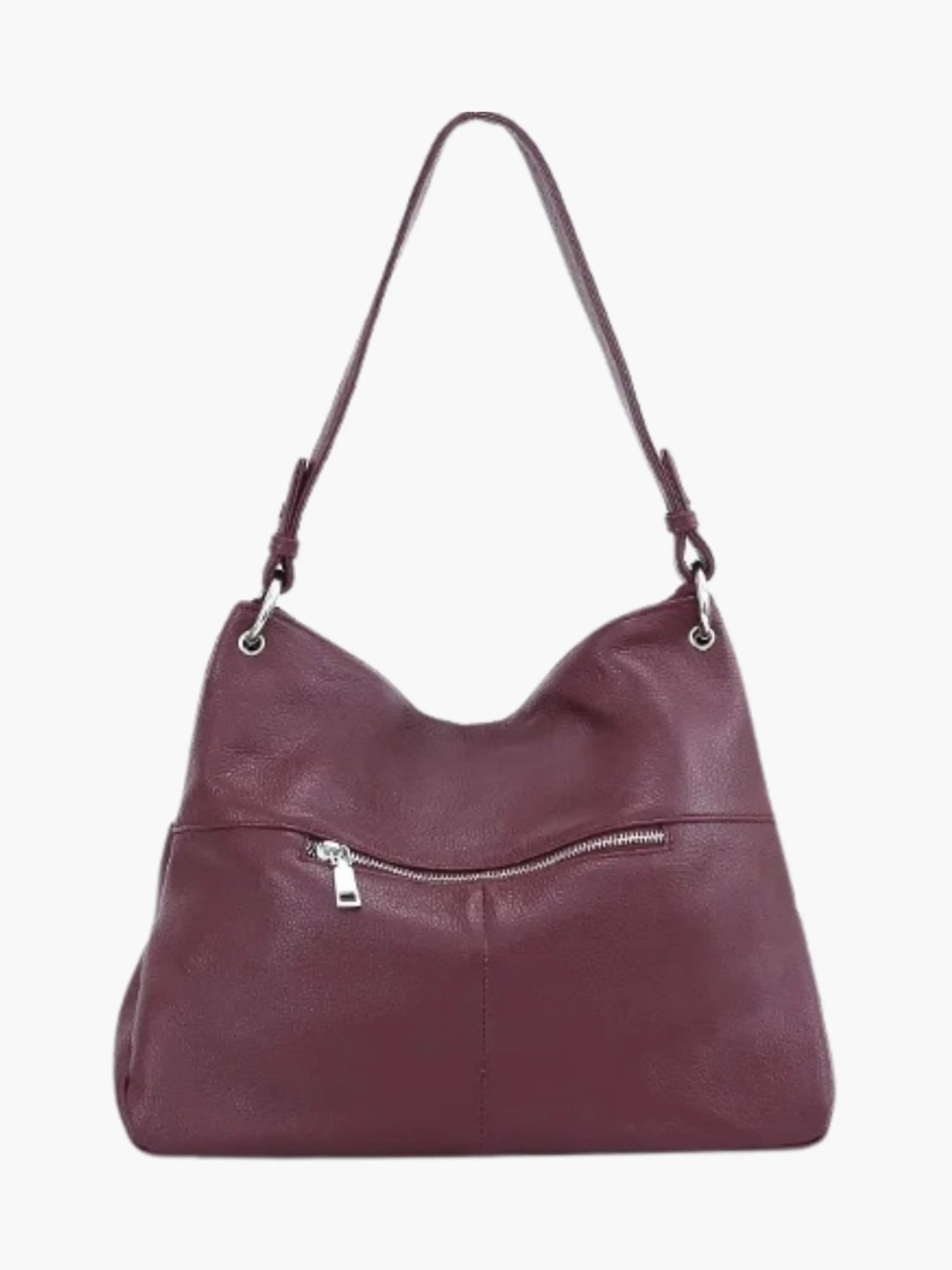 Hannelore| Hobo-tas van zacht leer met ritsluiting