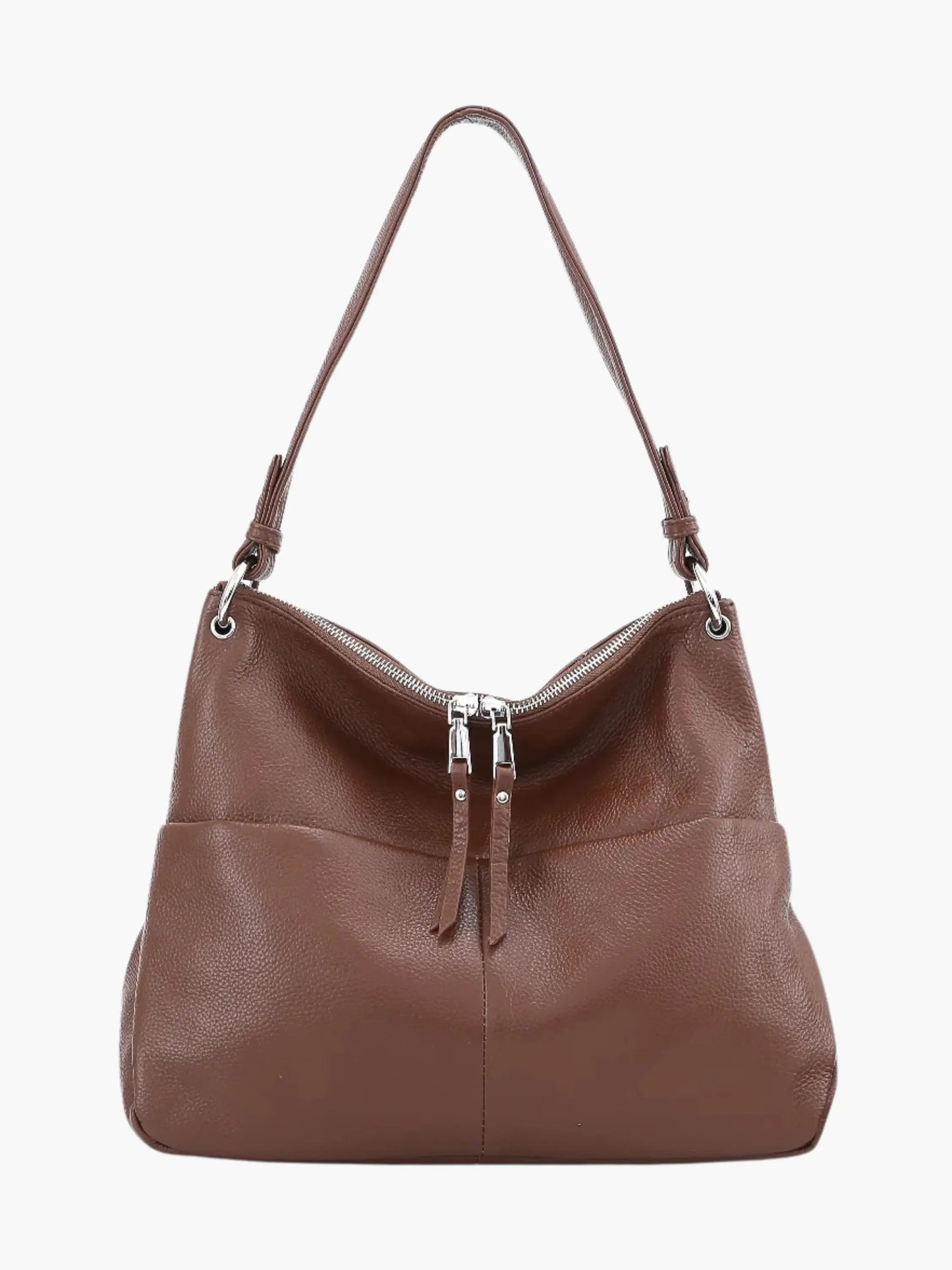 Hannelore| Hobo-tas van zacht leer met ritsluiting