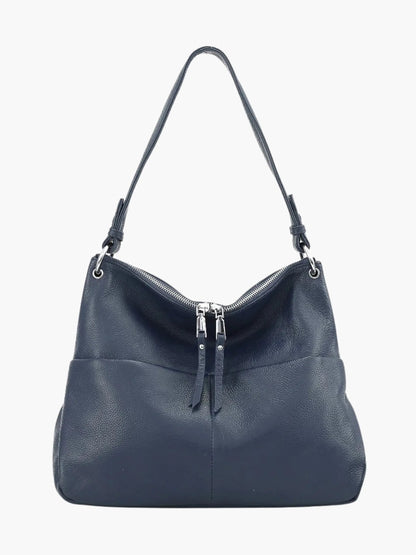 Hannelore| Hobo-tas van zacht leer met ritsluiting