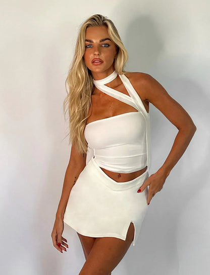 Helga | Minimalistische Zomerstijl Mouwloos Nekband Top