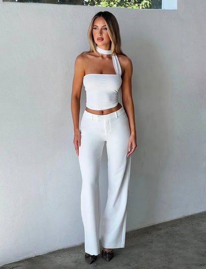 Helga | Minimalistische Zomerstijl Mouwloos Nekband Top